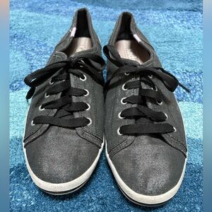 Keds Black Shiny Sneakers, Sz 9.5.